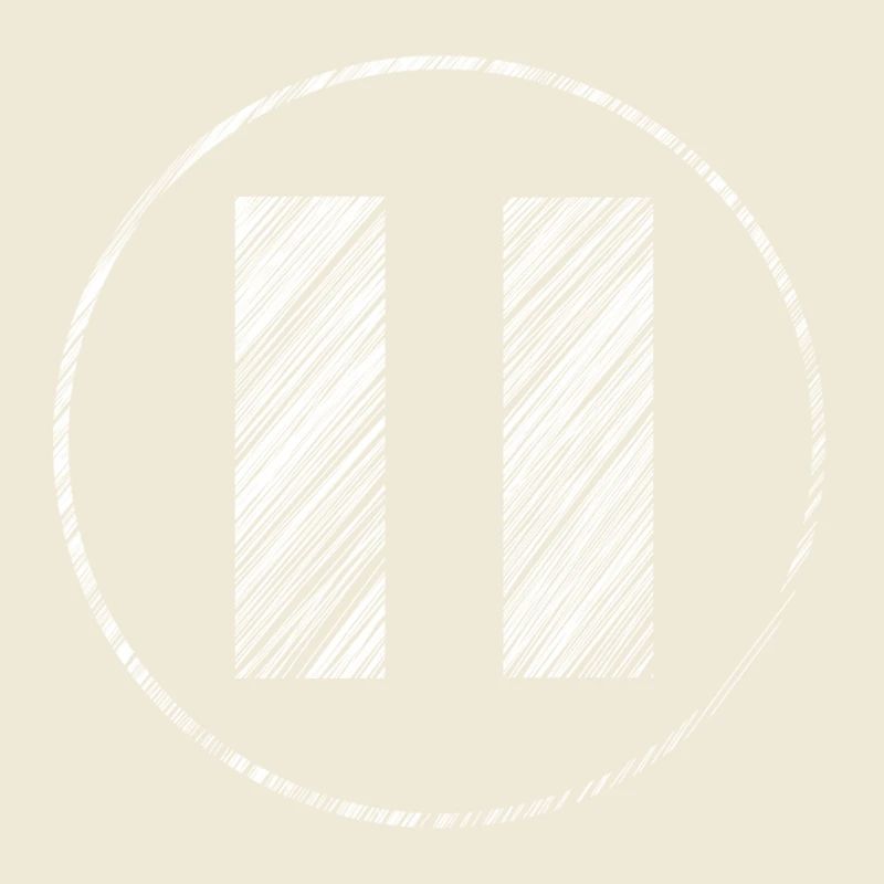 Hand-drawn pause icon in scribble look