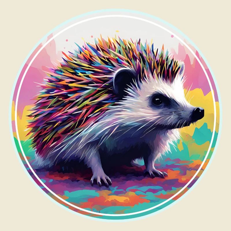 Farbenfrohe digitale Kunst - Igel