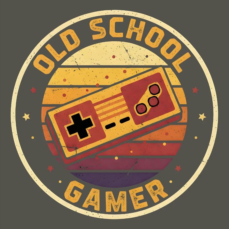 Old School Gamer Sunset Controller Retro Zocker