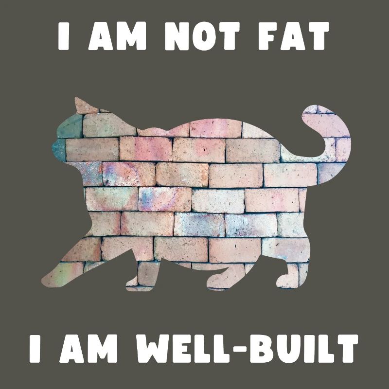 Chat bien construit - conception de silhouette de mur de briques