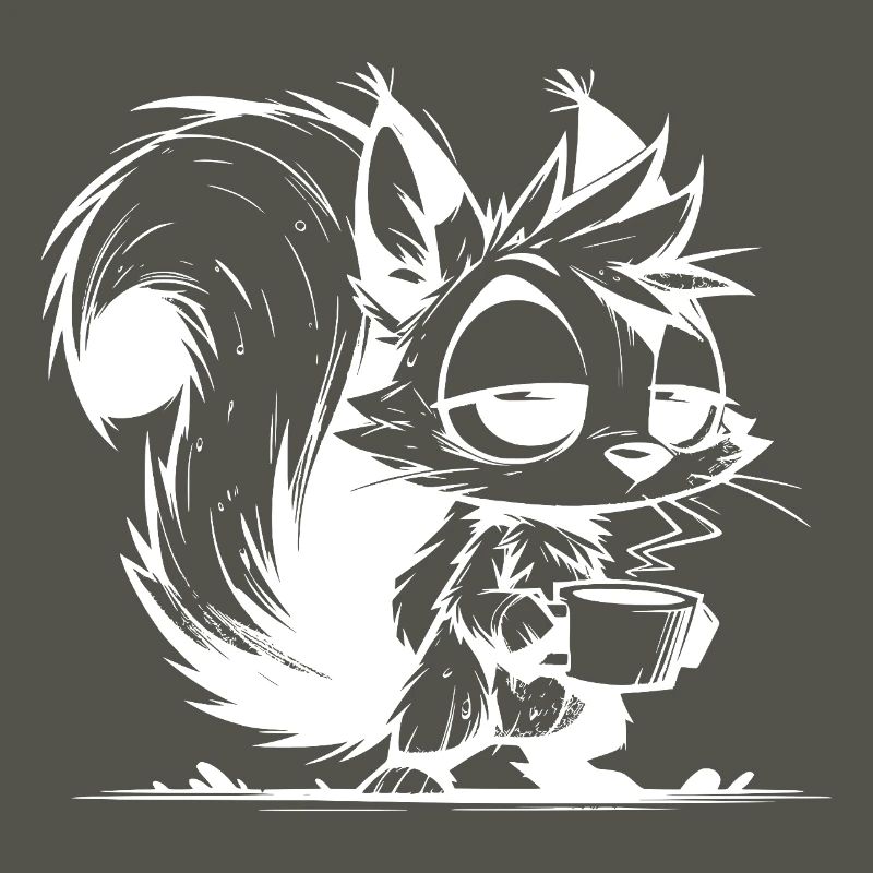 No squirrel at work without coffee