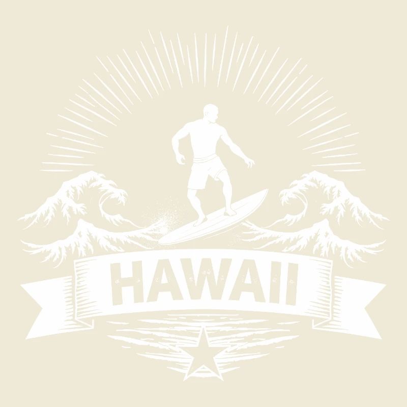 Hawaii Surfer Surfer sur Pacific Wave
