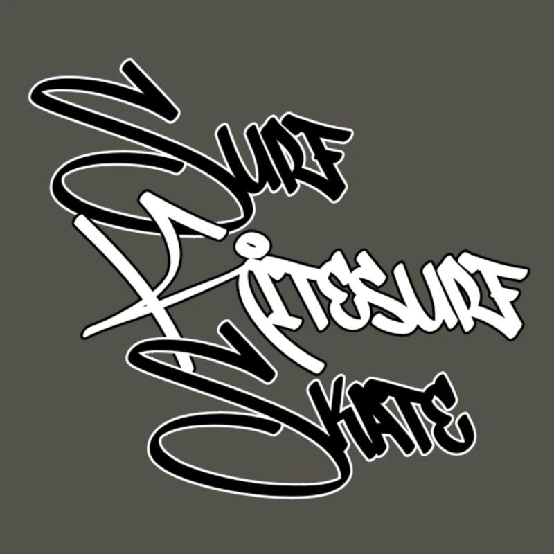 Graffiti Surf Script Blanc