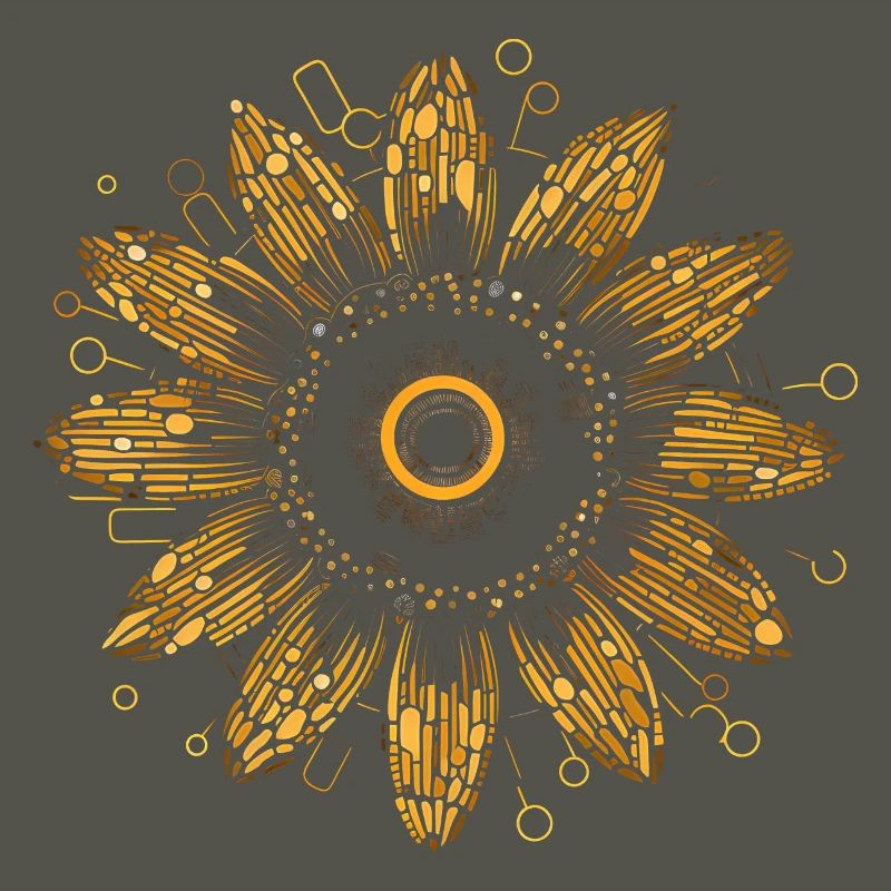 Boho Sunflower Mandala Pattern
