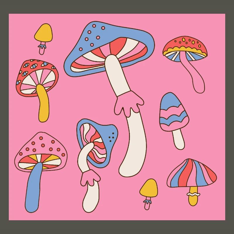 Retro Mushroom Pattern – Psychedelic 70s Design