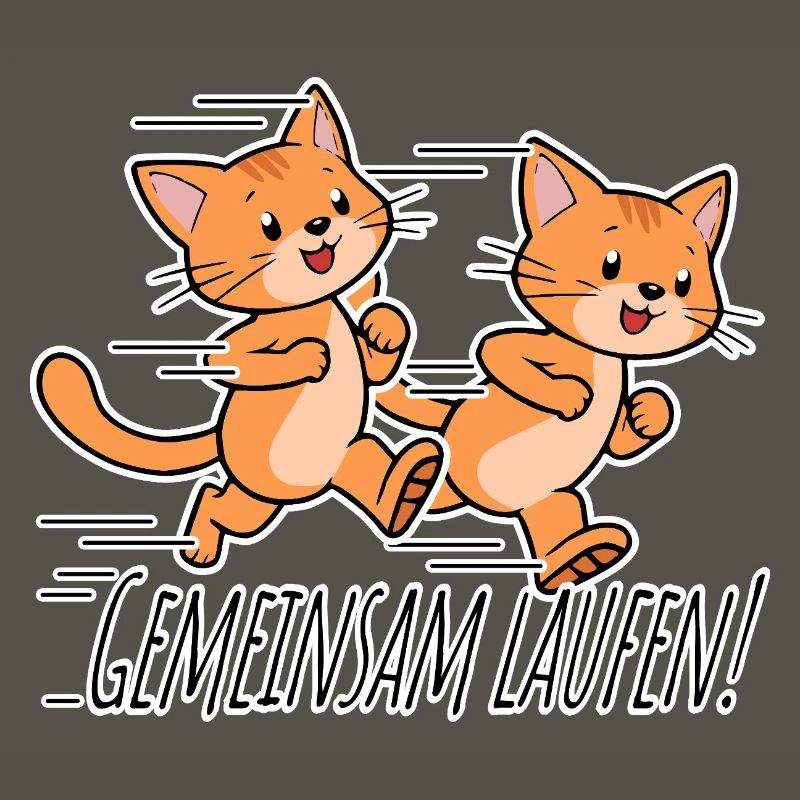 Courez ensemble ! Équipe de course des chats mignons !