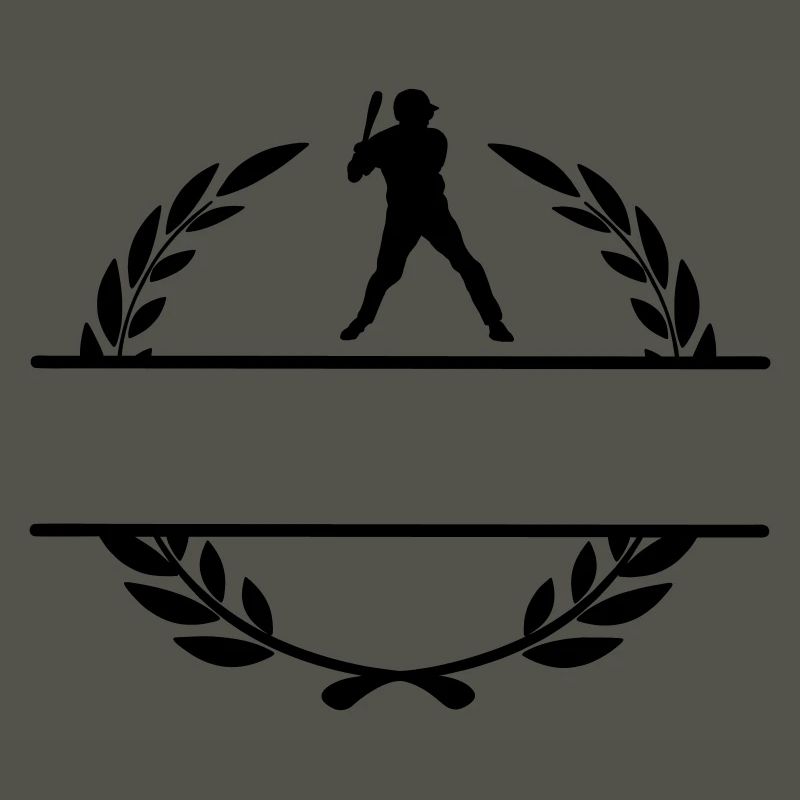 Baseball player ready to hit monogram