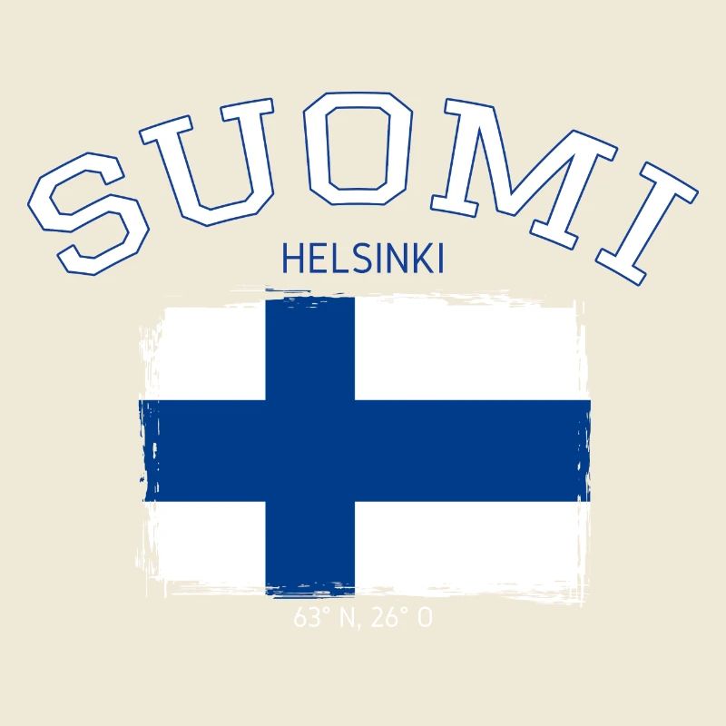 Drapeau de la Finlande avec référence à Helsinki