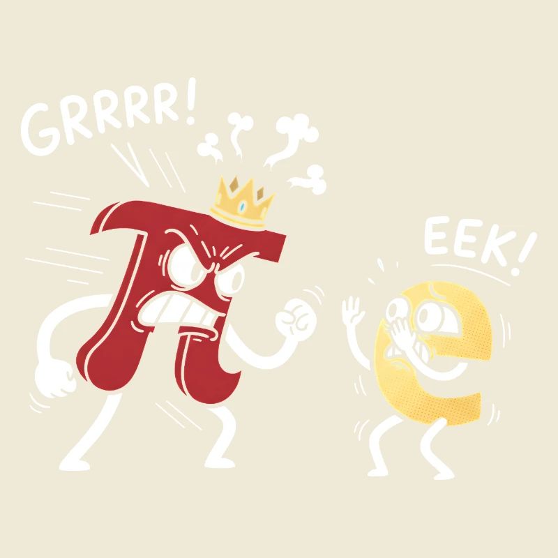 Constantes mathématiques Pi menacé e Comic