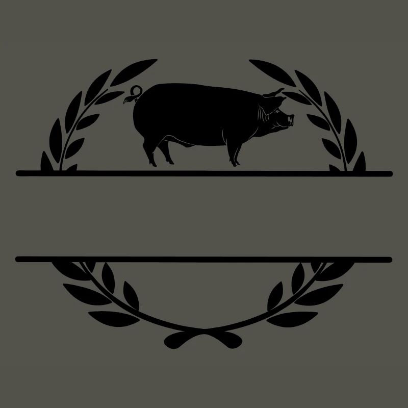 Logo pig in laurel wreath