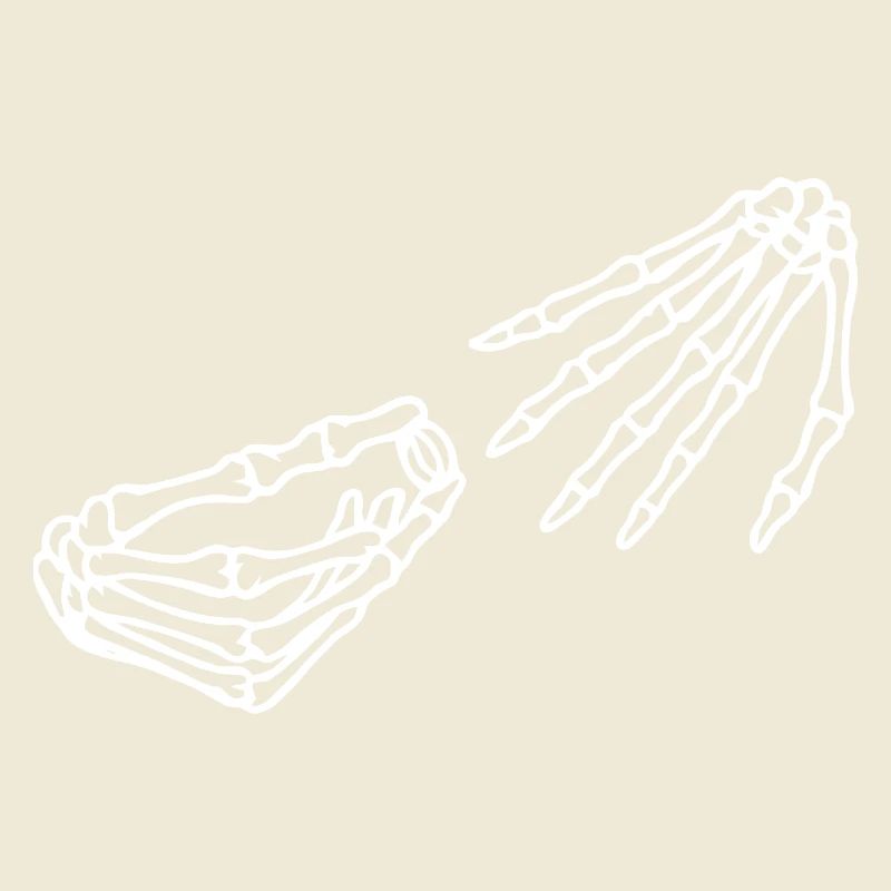Conception éthérée de la main et de l’os du squelette