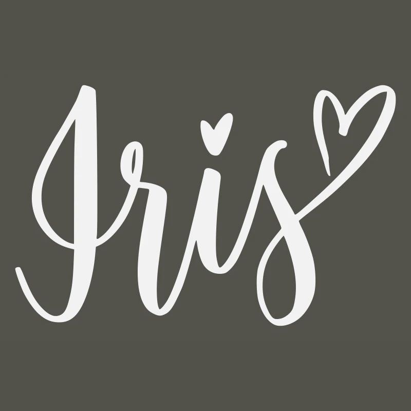 Lettrage en forme de cœur d’iris