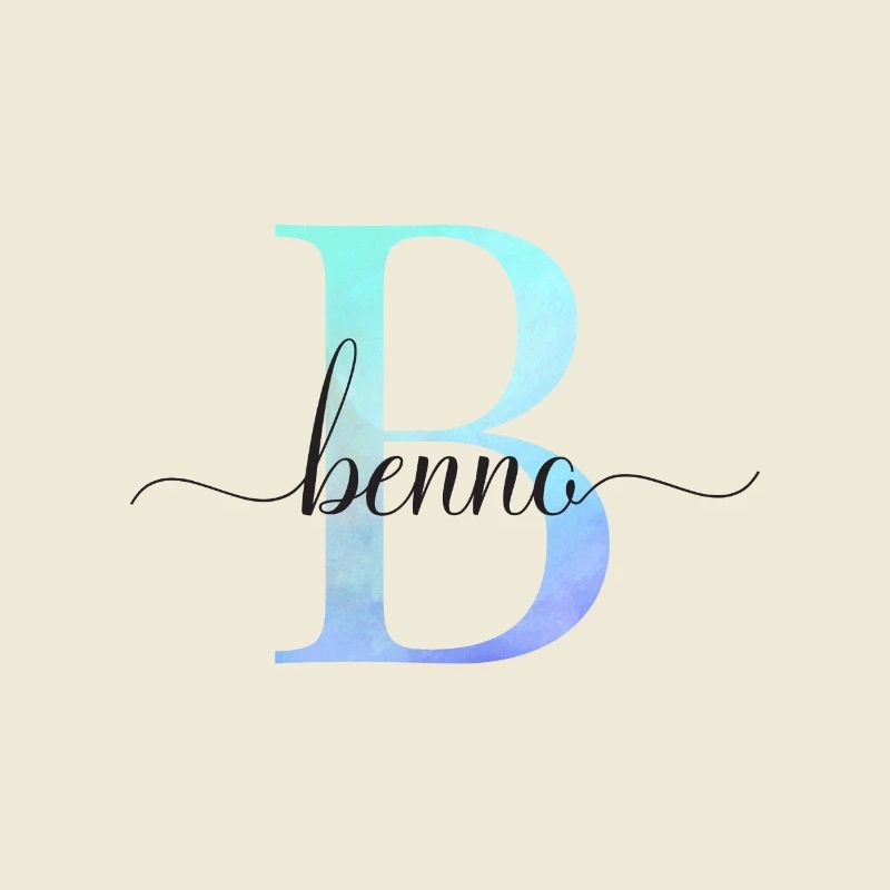 B| Monogram | Name | Benno | Watercolor