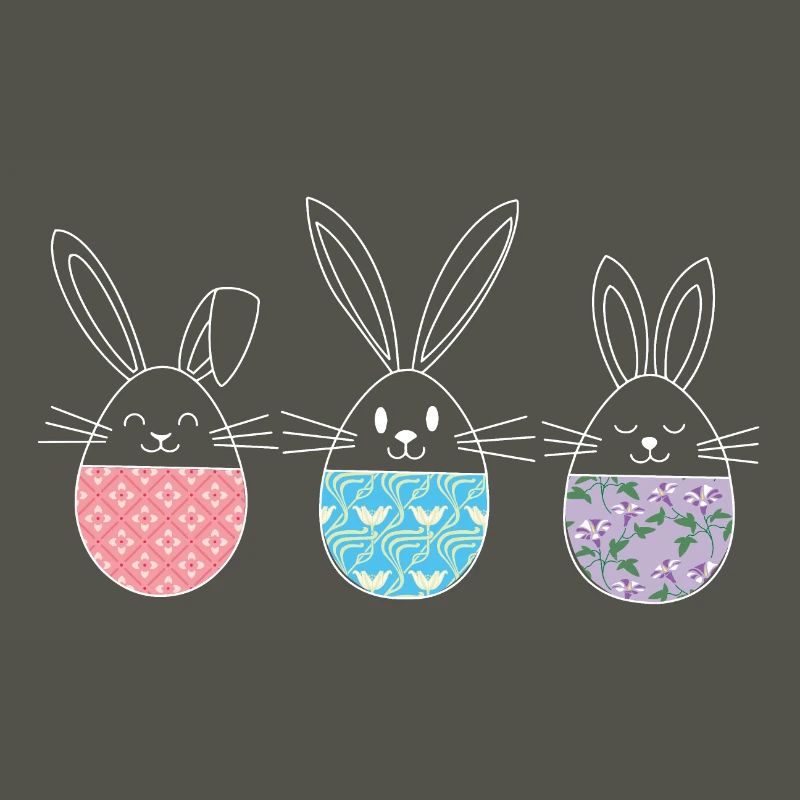 Easter, Cute Easter Bunnies Easter Eggs Drawing