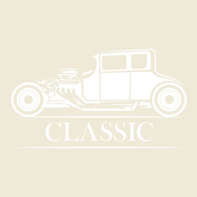 klasyczne samochody Symbol Hot Rod Ikona logo oldtimera