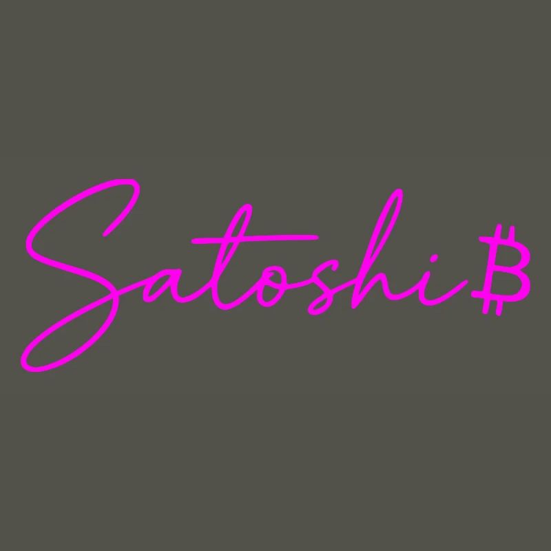 Satoshi Lettres Néon Bitcoin Script Rose