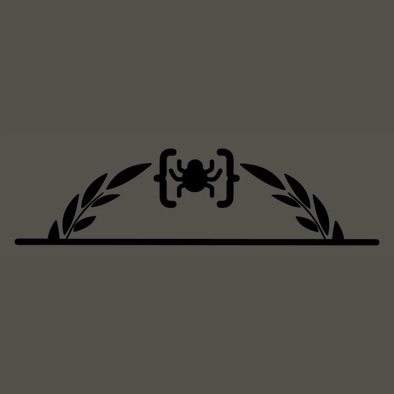 Code logo araignée en demi-couronne de laurier
