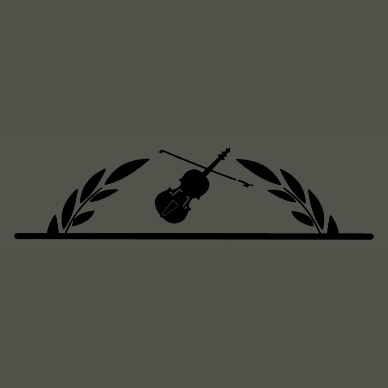 Violin in half laurel wreath