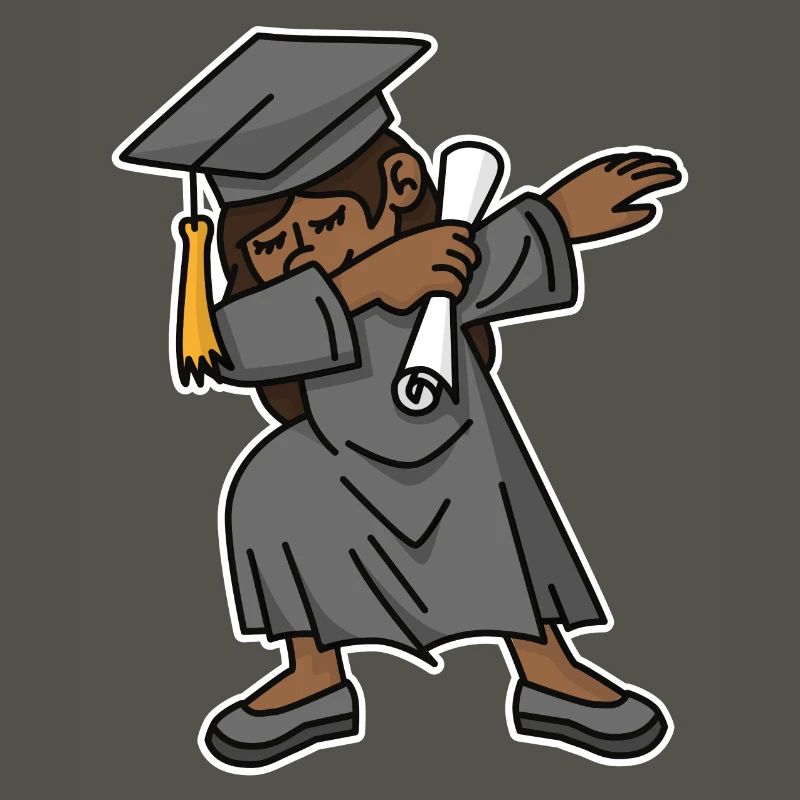 Schwarzes Mädchen Student dab Abschluss Schule