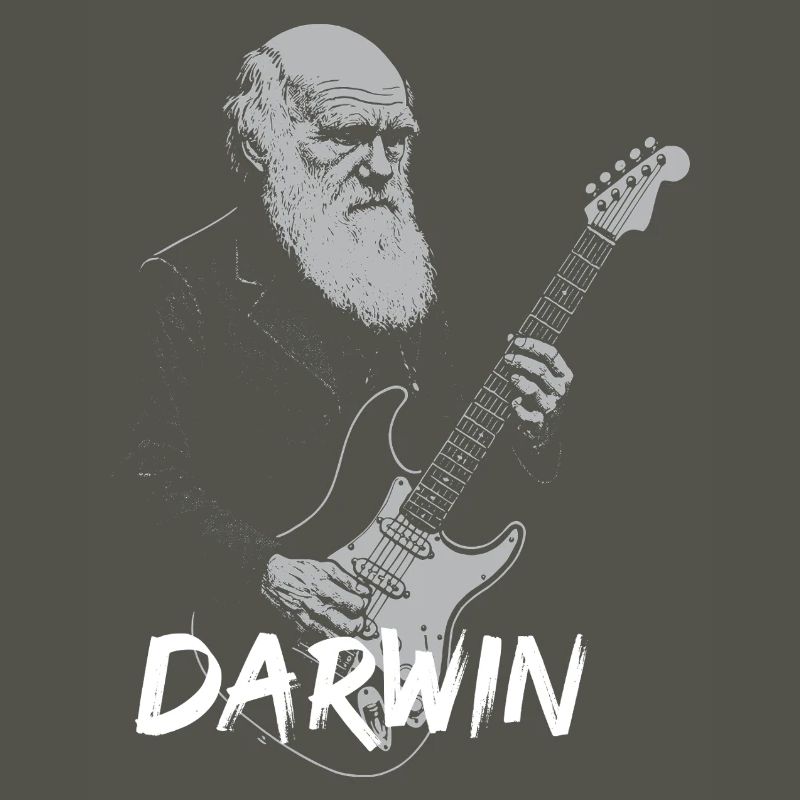 Darwin Playing Guitar Evolution