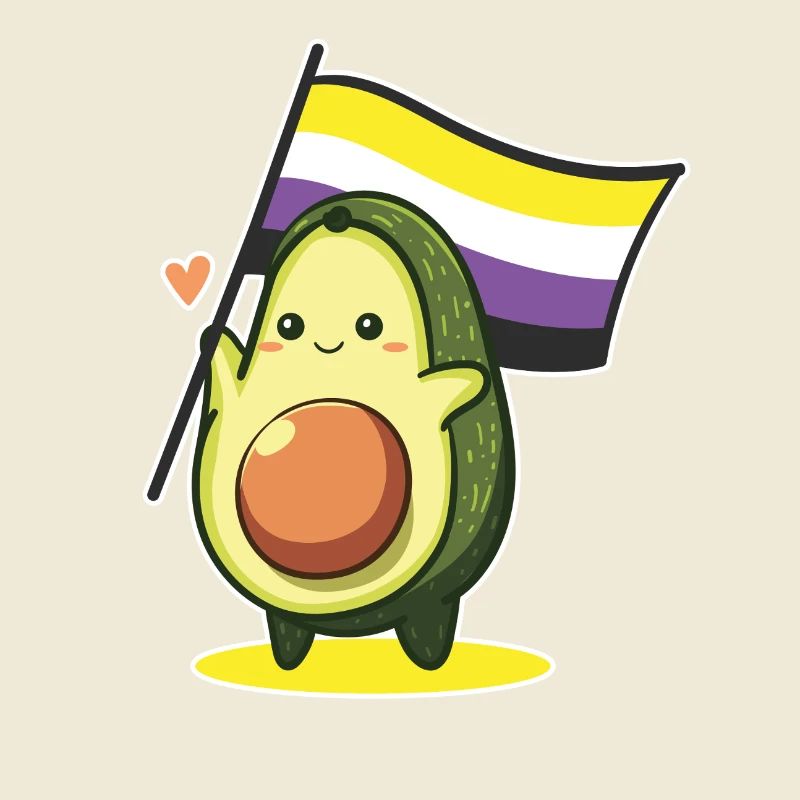 Avocado Nonbinary Flag LGBT Queer CSD Pride