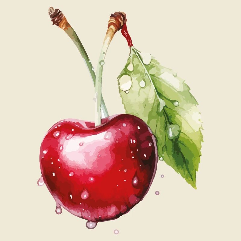 Fruchtige Kirsche mit Wassertröpfchen