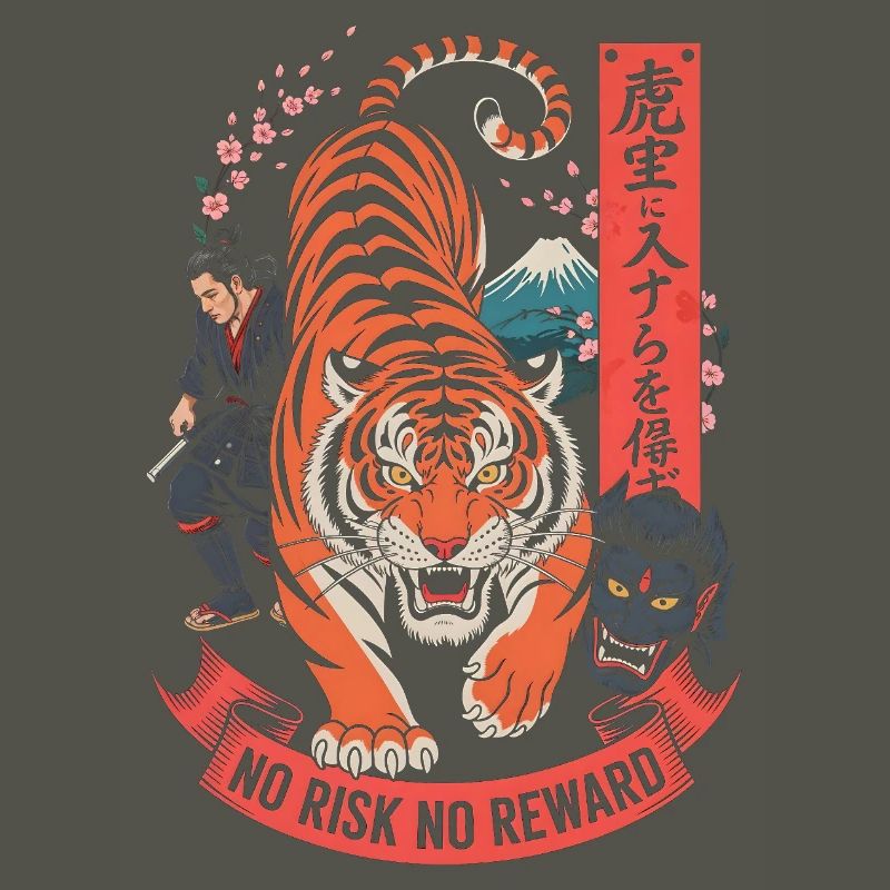 Design du Tiger Samurai Sans Risque Sans Récompense