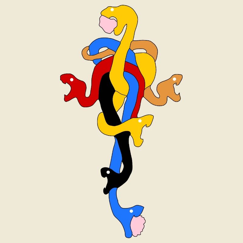 Serpent Arc en Couleurs Stylisé