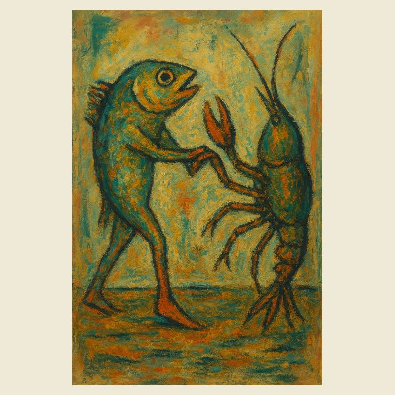 Abstrait Danse du poisson Impression d’art