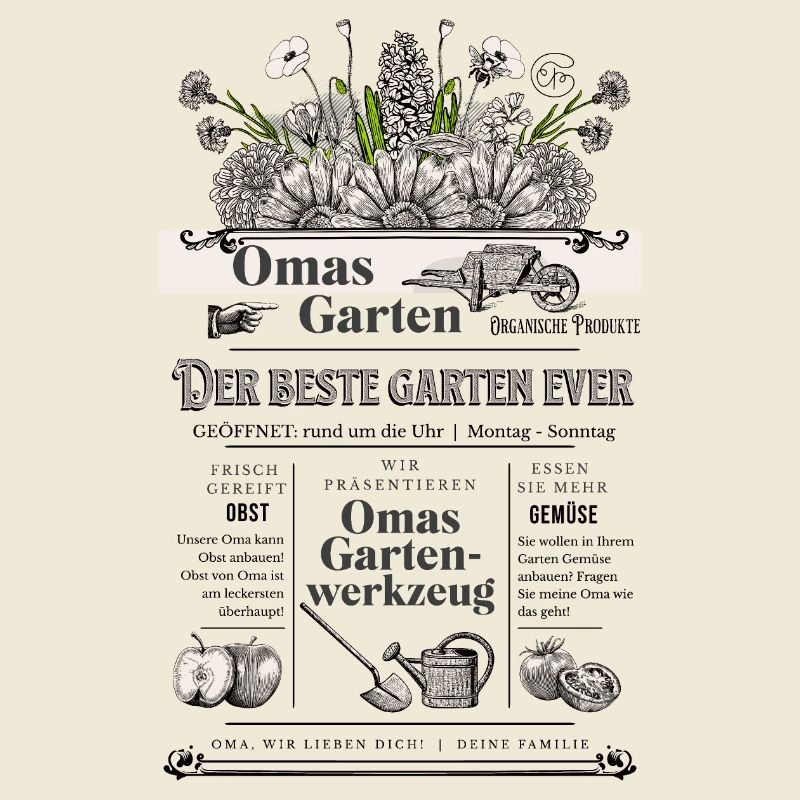 Oma Großmutter Garten Gärtnerin Geschenk