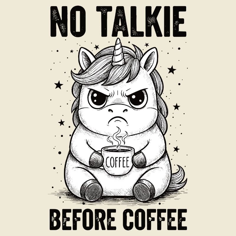 Pas de conversation devant une licorne amoureuse du café