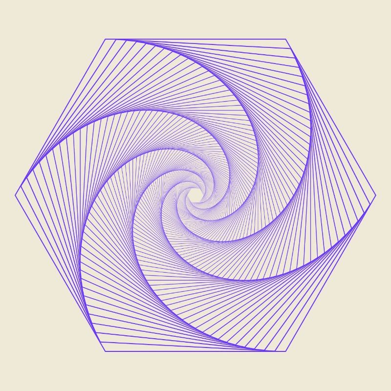 Spiral in hexagonal pattern