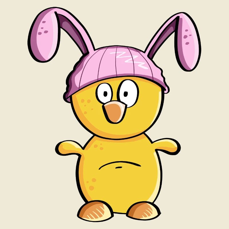 Little chick with Easter bunny hat - Easter