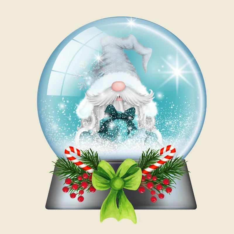 Snow Globe Santa with Candy Canes
