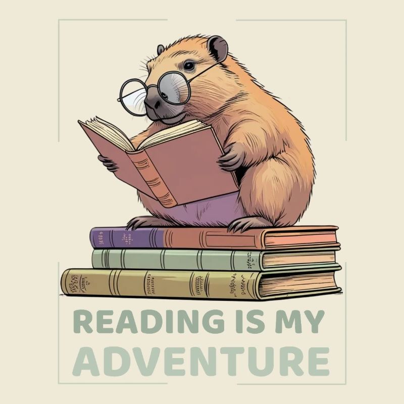 Capybara while reading -Reading adventure