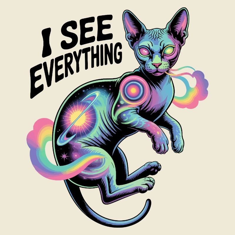 Illustrations du chat de la nébuleuse cosmique