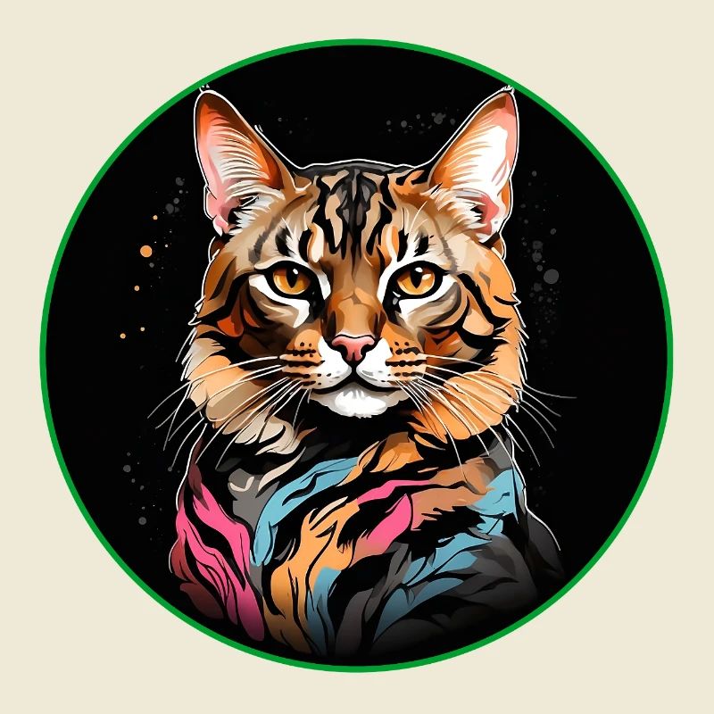 Chat Bengal avec écharpe