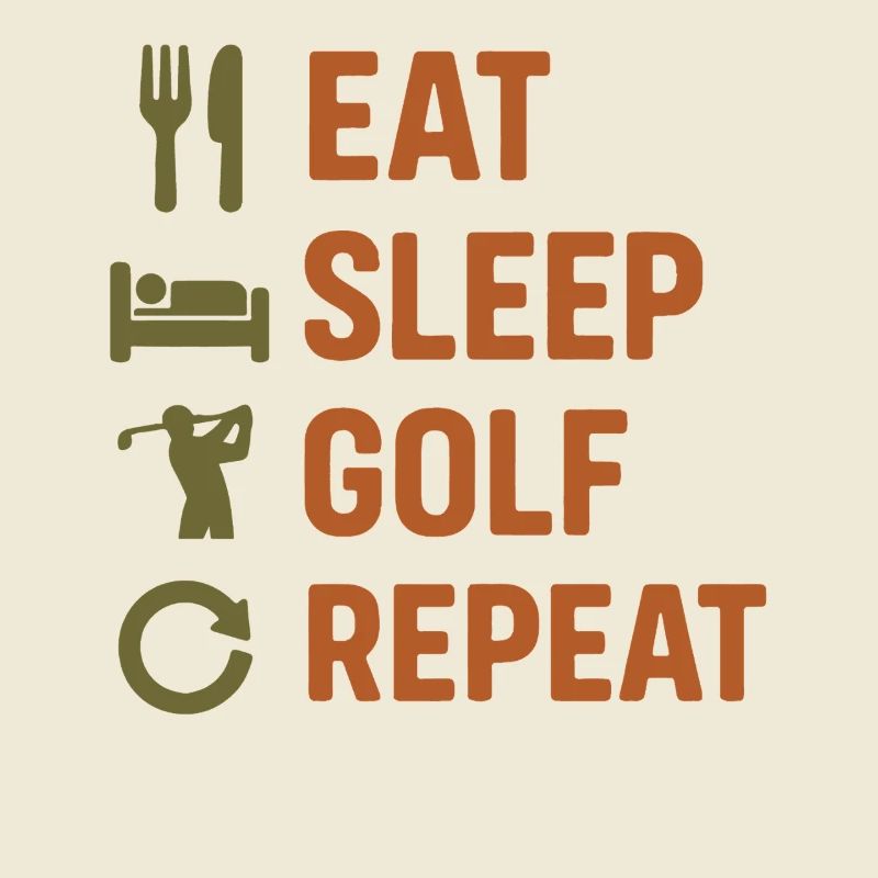 Manger Dormir Golf Répéter Funny Golf Design