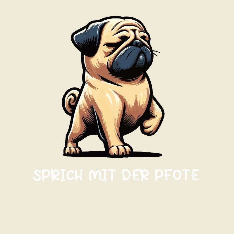 Sprich mit der Pfote Mops Möpse Mopsbesitzer 
