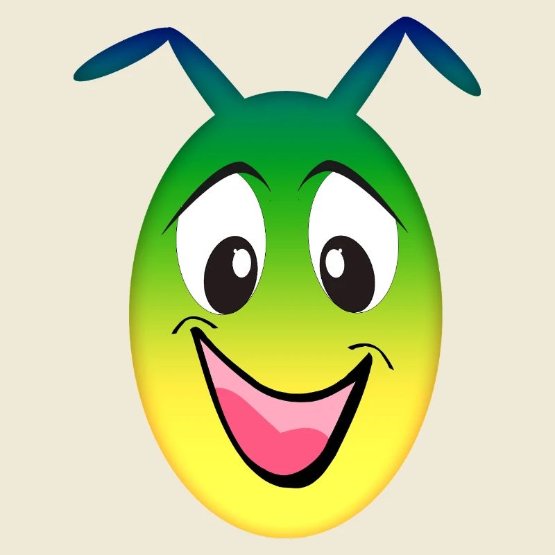 Rainbow Alien Cheerful Face