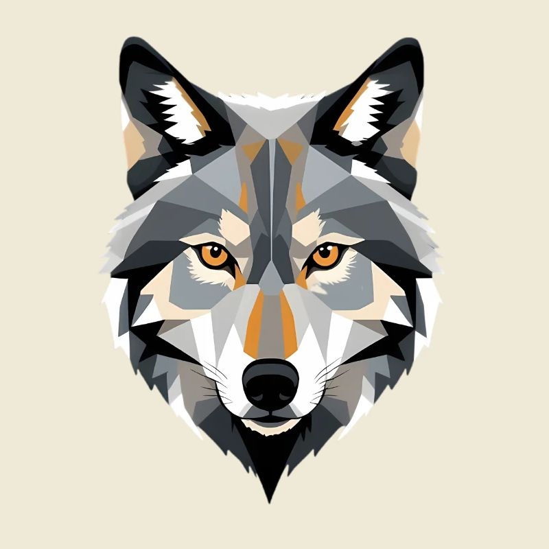 Geometric Wolf Head