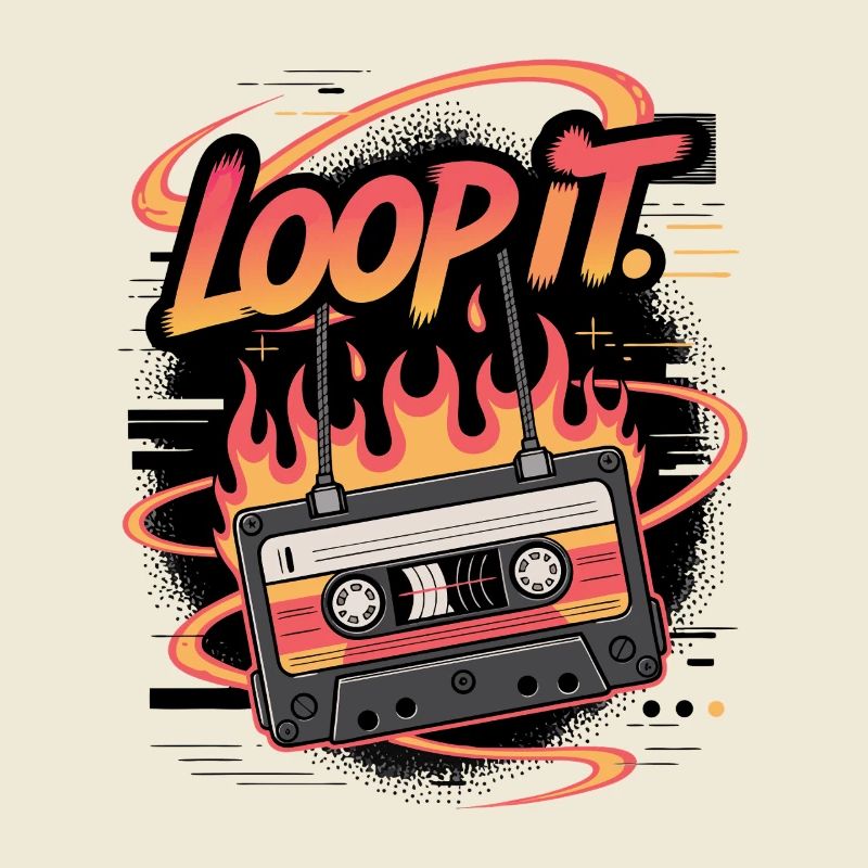 Retro Cassette Loop It Music Design