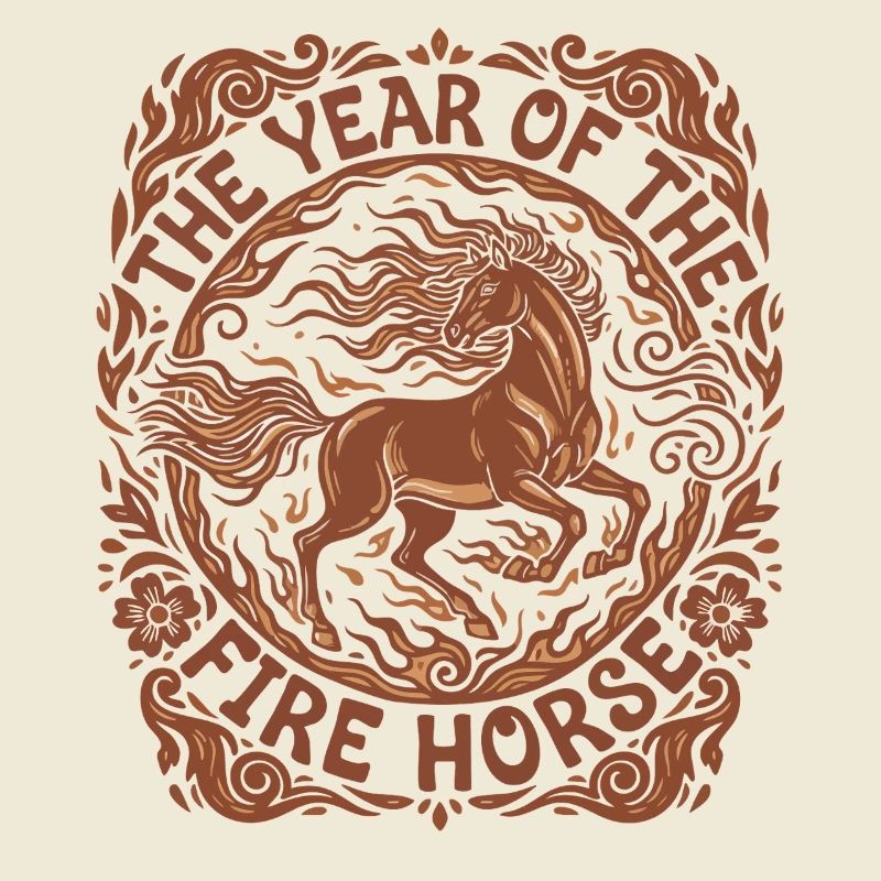 Année de la conception de la célébration du cheval de feu