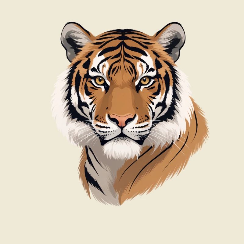 Tiger Head Illustration Wild Pattern