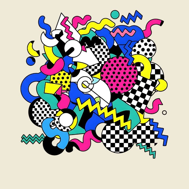 Neon Chaos Pop Art Pattern