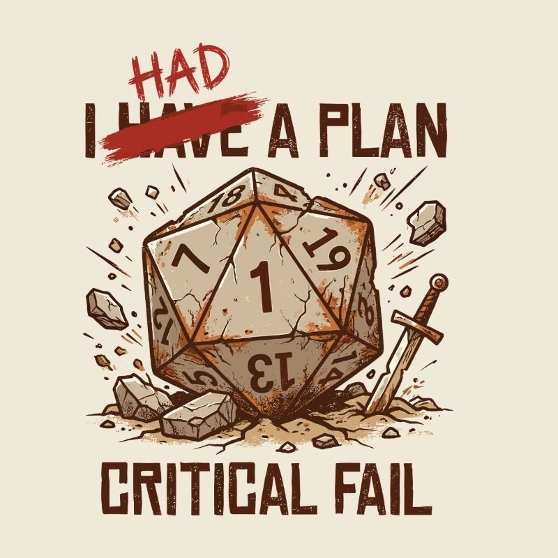 Critical Fail – I Had A Plan Cube Design