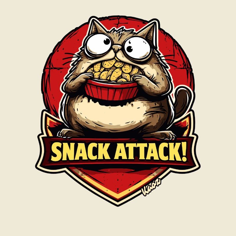 Snack attack cat with popcorn