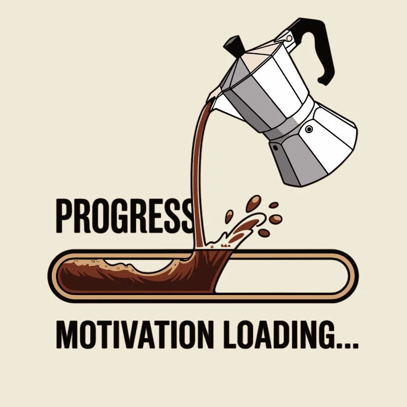Motivation Loading Shirt with Coffee with Loading Bar