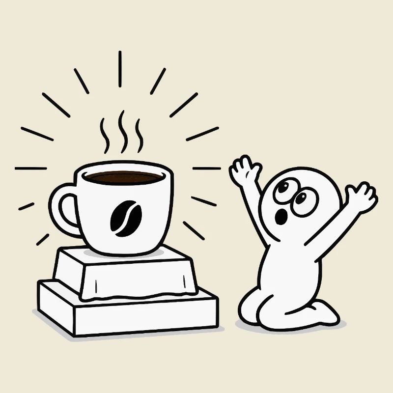 Kaffeebecher Freude Comicdesign