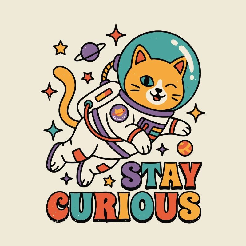 Reste Curieux Chat de l’Espace